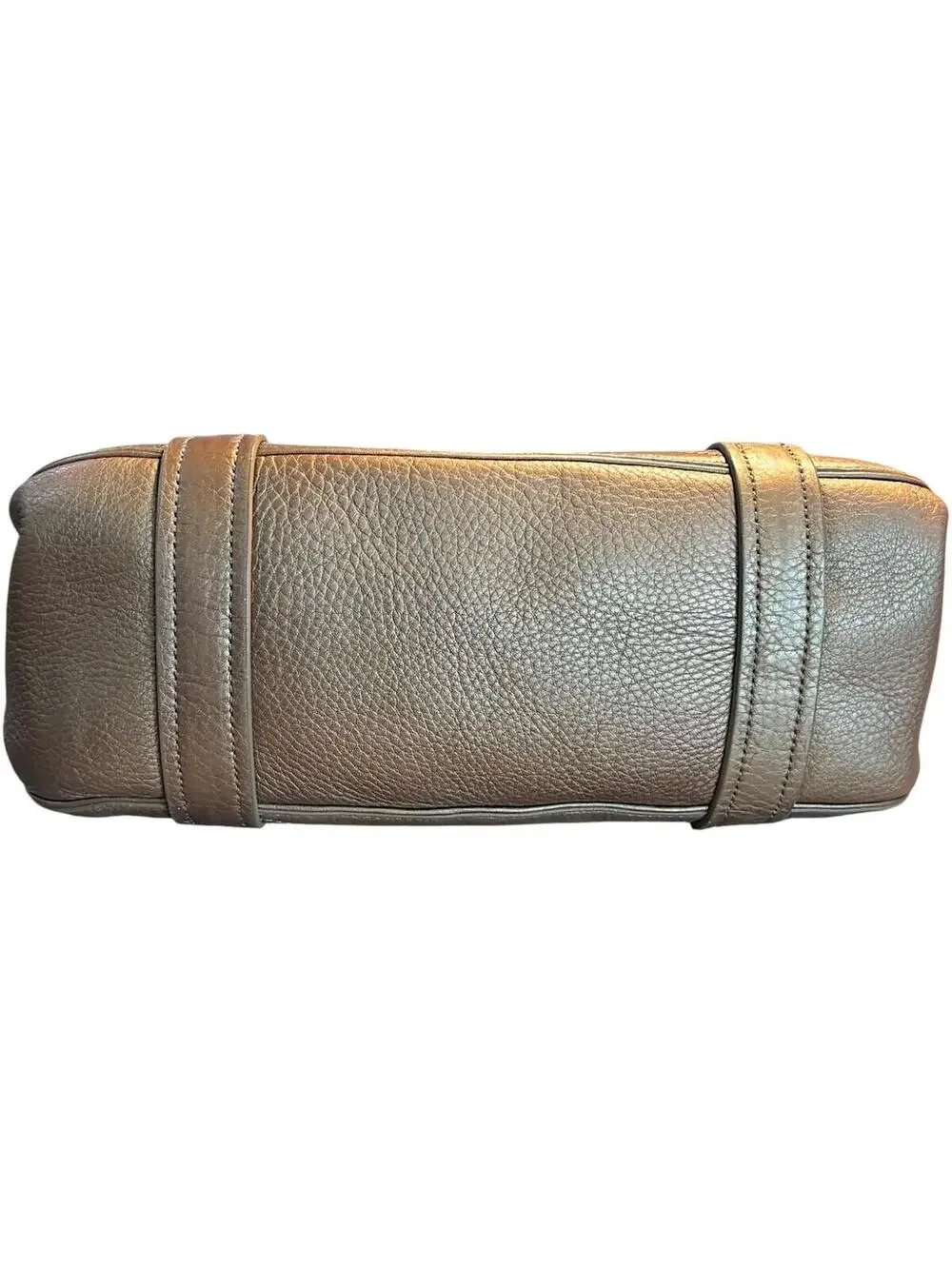 Cole Haan Metallic Bronze Leather Handbag with Gold Tone Hardware